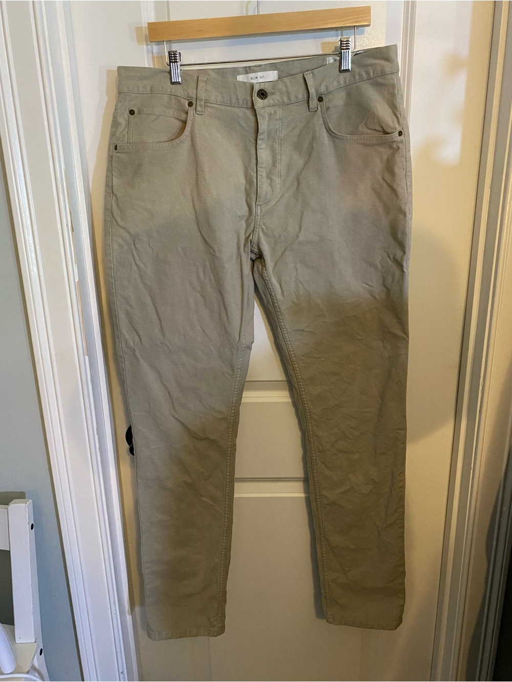 Billy Reid Slim Cut Straight Khaki Pants - Beige